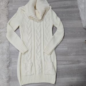 VENUS Cream Cable Knit Cowl Neck Sweater